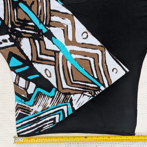 Lafayette 148 NY Women Multi-Colored 2/3 Sleeve Top 100% Cotton Blouse Size M - Picture 6 of 8